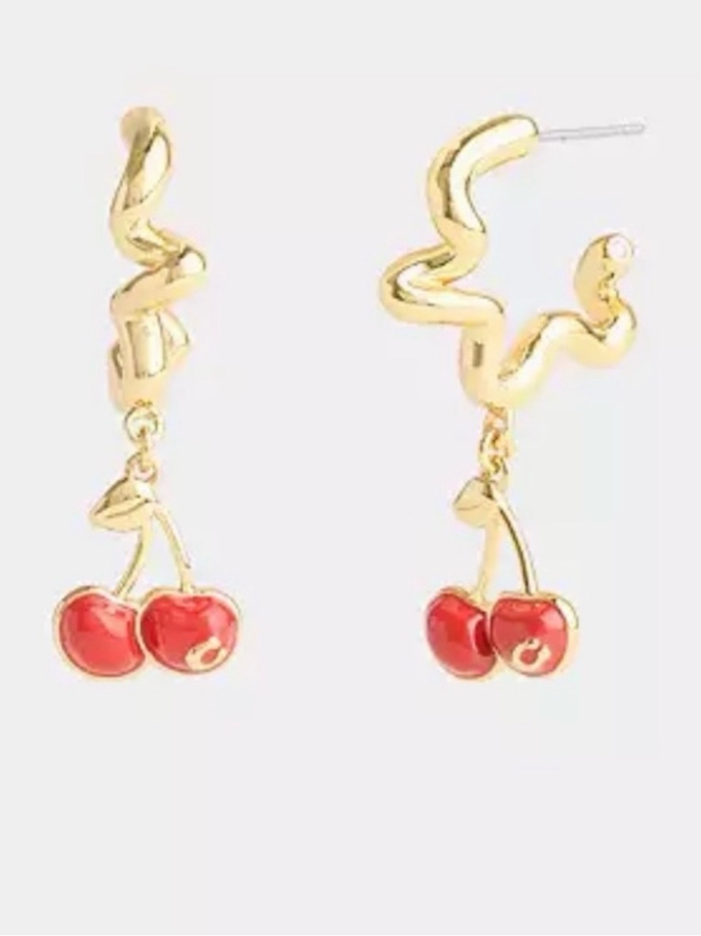 Coach Gold-Tone Cherry Drop Earrings - Red
